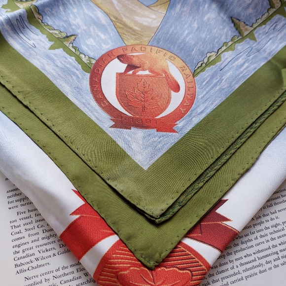 Vintage Silk Scarf by CANADIAN PACIFIC RAILWAY 1881 H MICHOL 1981 - Picture 9 of 10